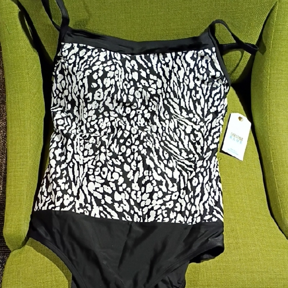 Christina Black and White Patterned One Piece